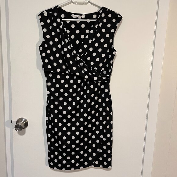 Cleo Black & White Polka Dot Dress – Size M - Picture 1 of 5